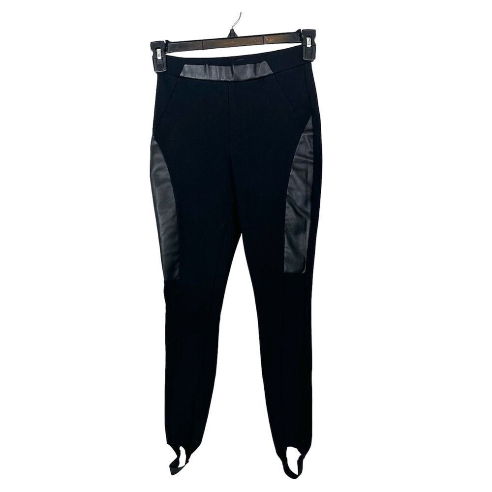 Romeo & Juliet Couture Leggings Women's Small Faux Leather‎ Stirrup Pants Black